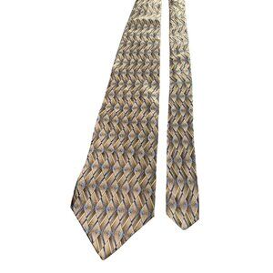 Stafford Mens Tie Brown Blue Diamond Pattern Wide Necktie